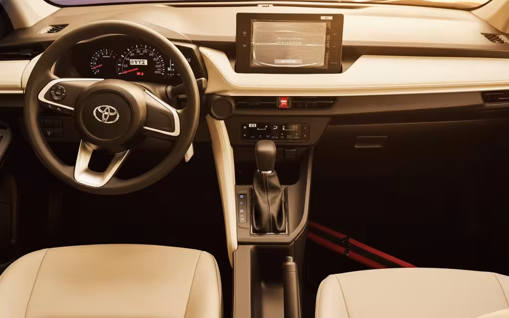 Toyota Yaris 2024 interior view showing trim – rental in Dubai