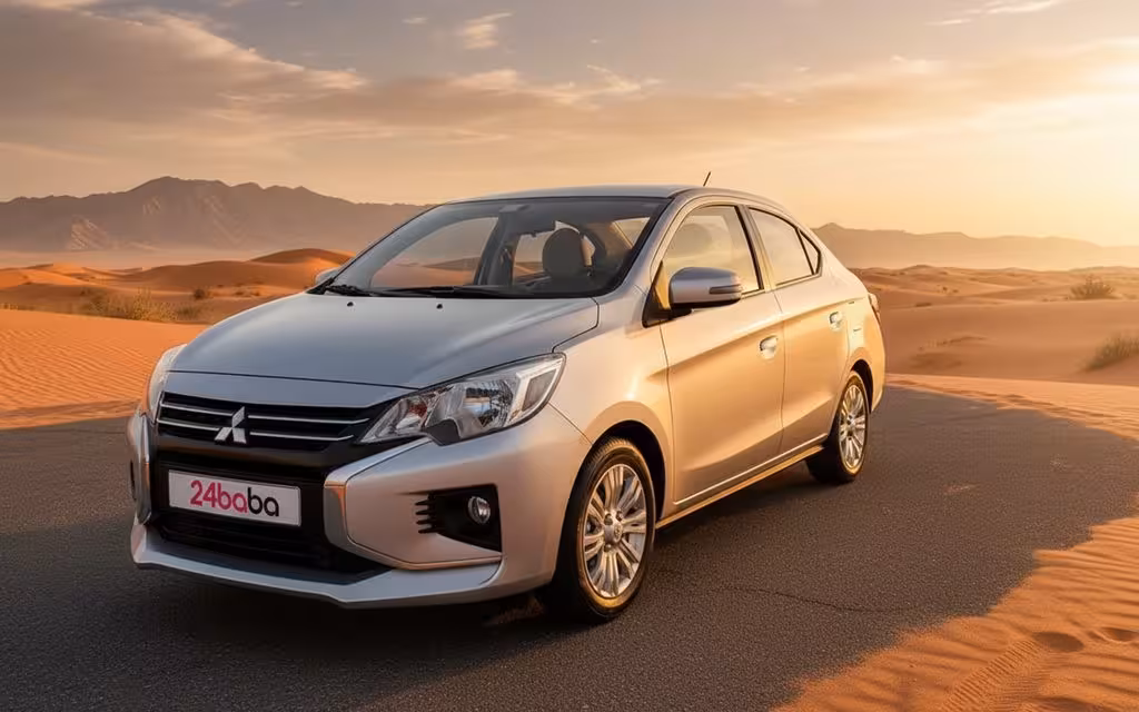 Mitsubishi Attrage 2024 Silver cover image – rental in Dubai