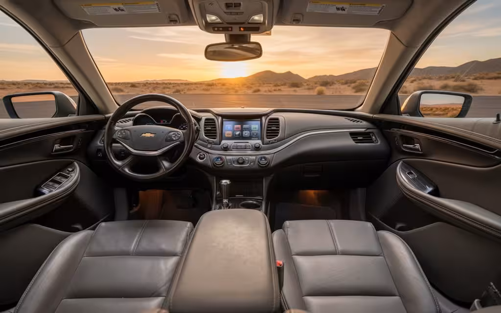 Chevrolet Impala 2025 dashboard and infotainment – rental in Dubai