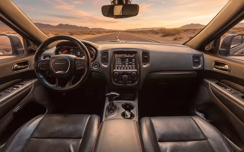 Dodge Durango 2025 dashboard and infotainment – rental in Dubai