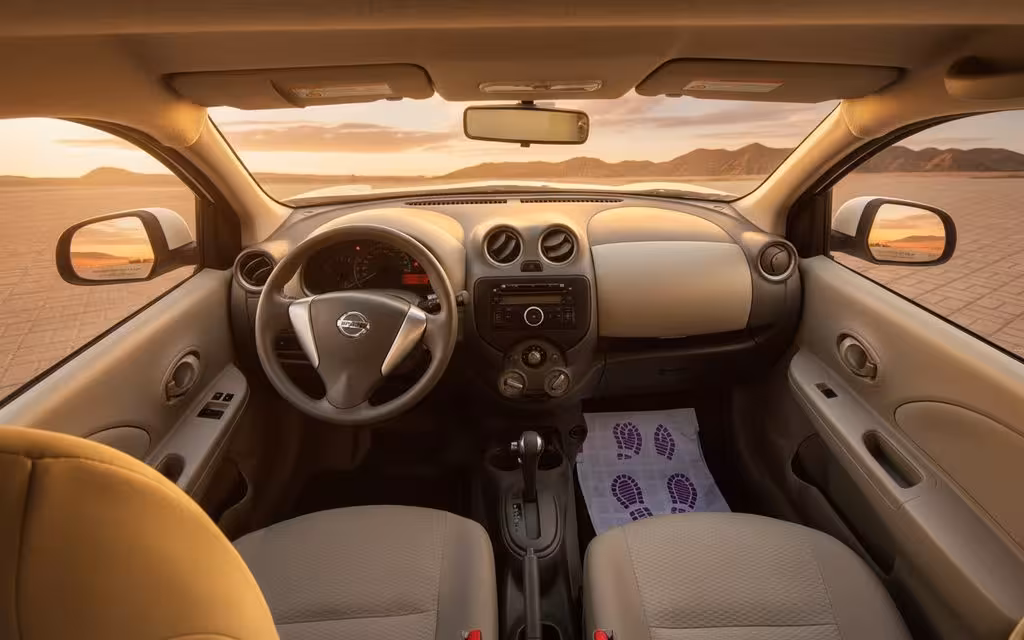 Nissan Micra 2020 interior view showing trim – rental in Dubai