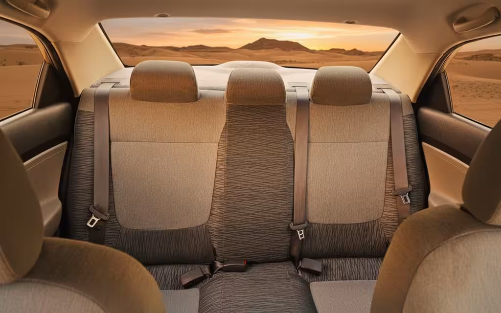 Kia Pegas 2024 leather seats and cabin – rental in Dubai