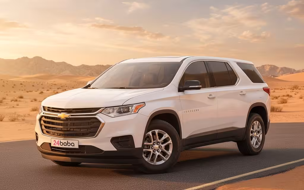Chevrolet Traverse 2020 White cover image – rental in Dubai