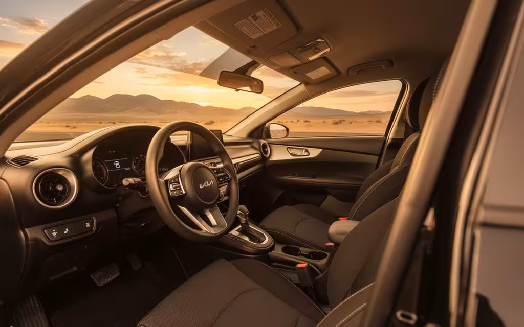 Kia Forte 2024 dashboard and infotainment – rental in Dubai