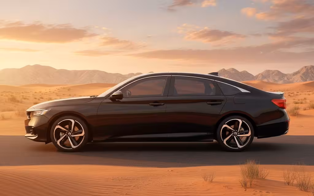Honda Accord 2023 Black side profile – rental in Dubai