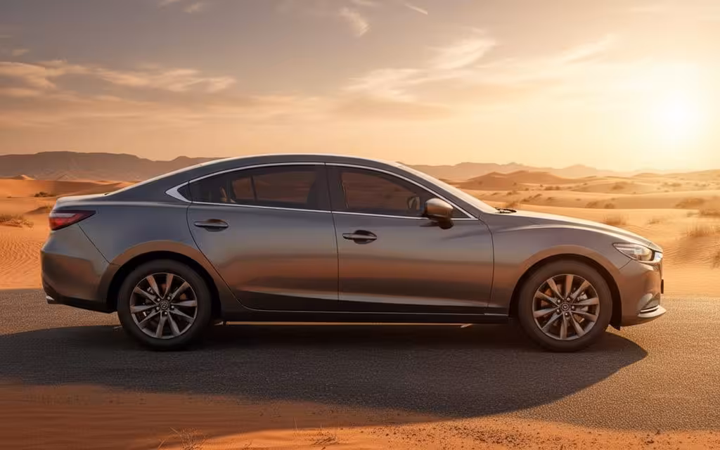 Mazda 6 2024 Grey side profile – rental in Dubai