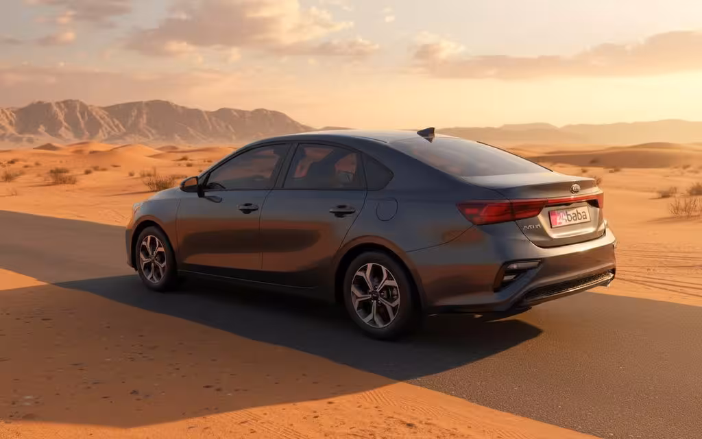 Kia Forte 2025 Grey rear view showing taillights – rental in Dubai