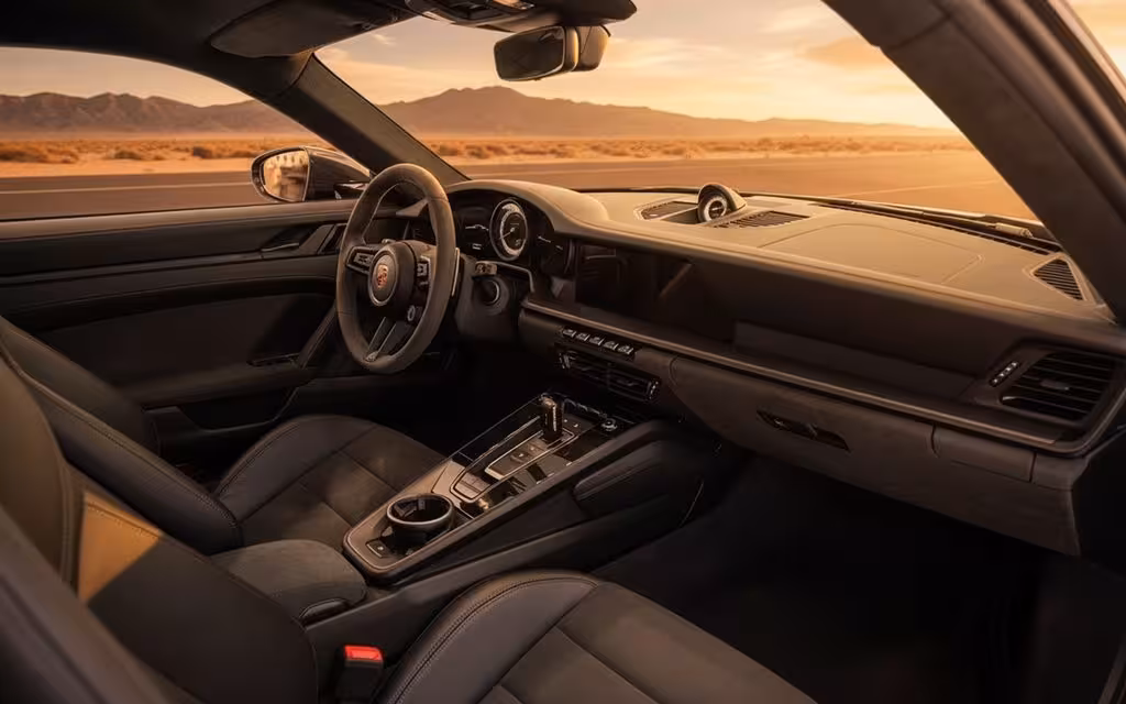 Porsche 911 2024 interior view showing trim – rental in Dubai