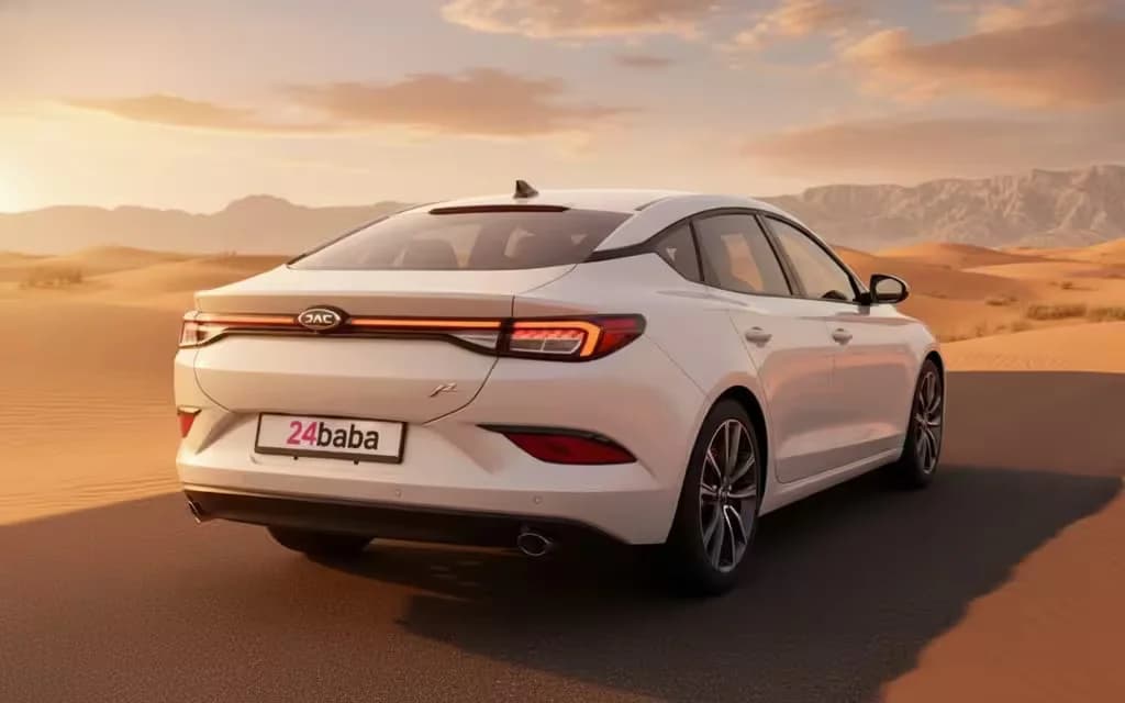Jac J7 2023 White rear view showing taillights – rental in Dubai
