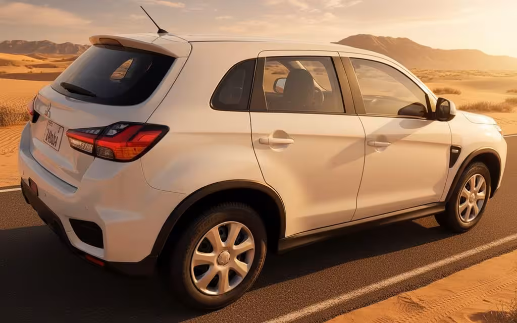 Mitsubishi Asx 2022 White rear view showing taillights – rental in Dubai