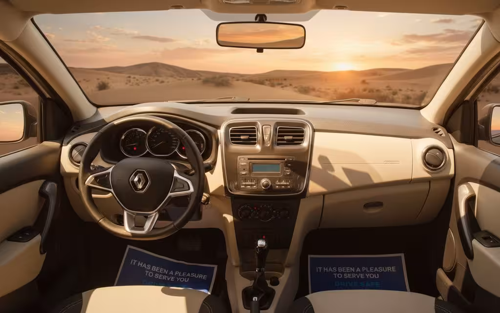 Renault Symbol 2020 interior view showing trim – rental in Dubai