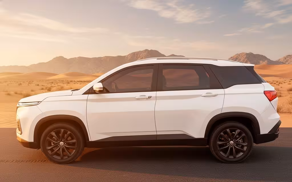 Chevrolet Captiva 2023 White side profile – rental in Dubai