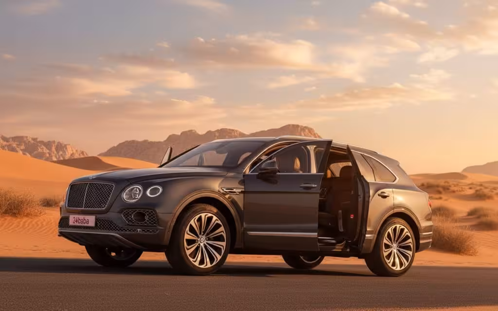 Bentley Bentayga 2021 Black side profile – rental in Dubai