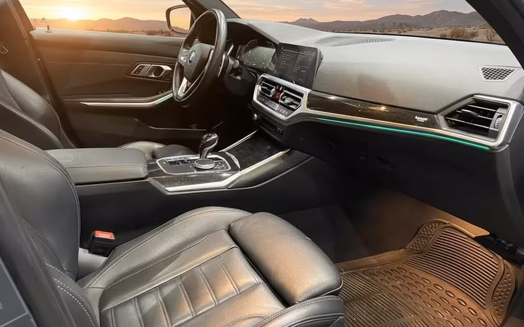 Bmw 330 2020 interior view showing trim – rental in Dubai