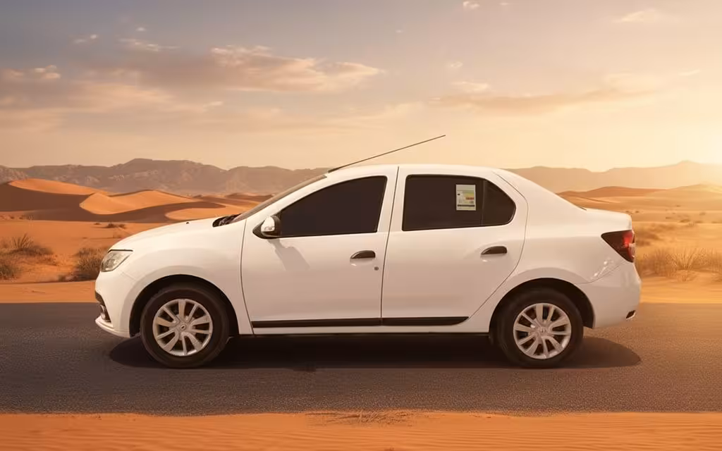 Renault Symbol 2020 White side profile – rental in Dubai