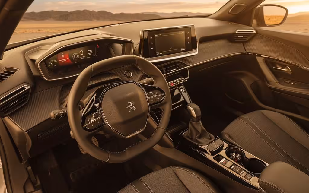 Peugeot 2008 2023 interior view showing trim – rental in Dubai