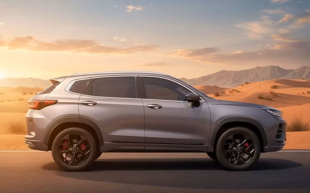 Exeed Lx 2024 Grey side profile – rental in Dubai