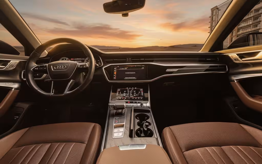 Audi A6 2021 dashboard and infotainment – rental in Dubai