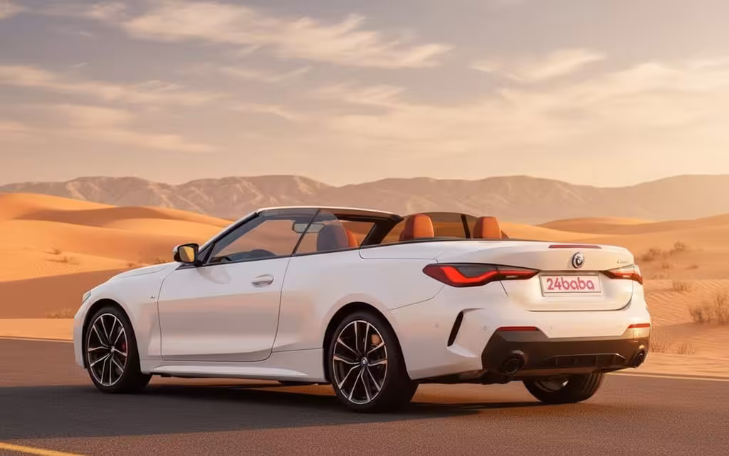 Bmw 420 2023 White side profile – rental in Dubai