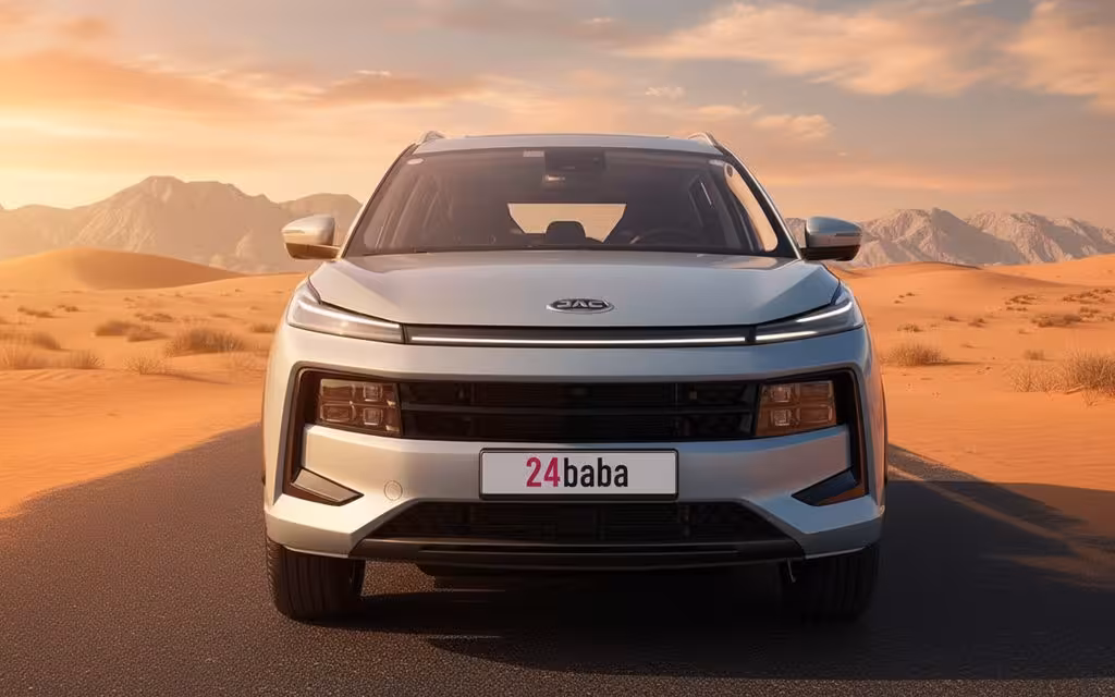 Jac Js6 2024 Blue front view with headlights – rental in Dubai