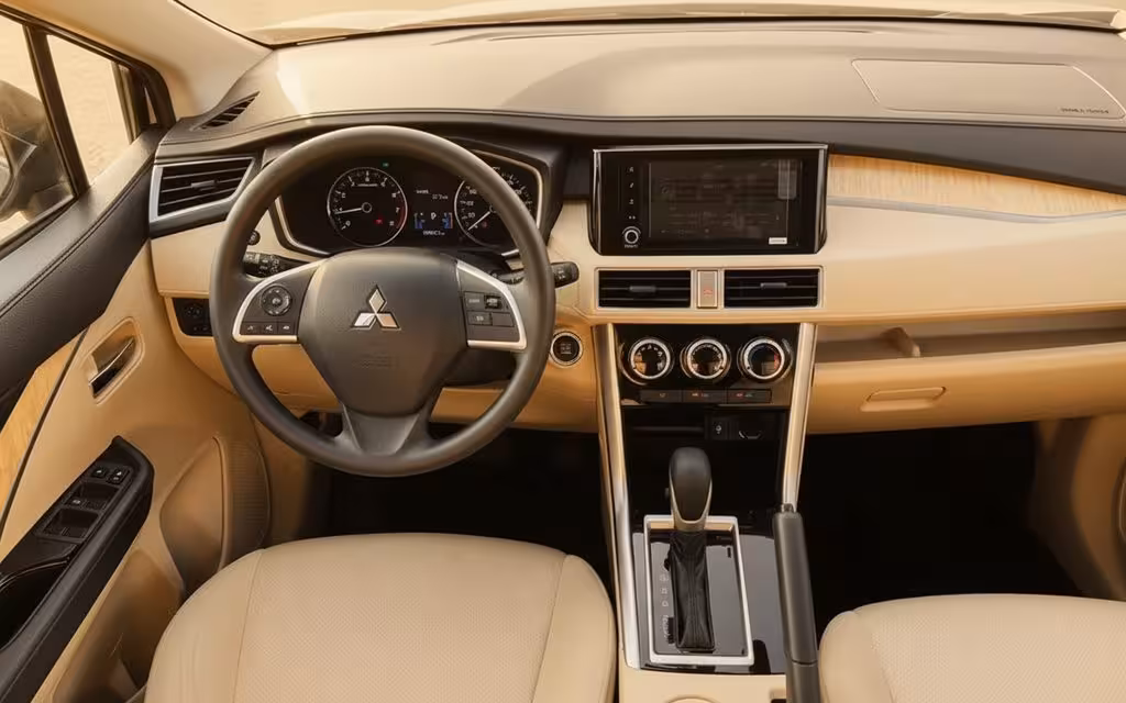 Mitsubishi Xpander 2024 interior view showing trim – rental in Dubai