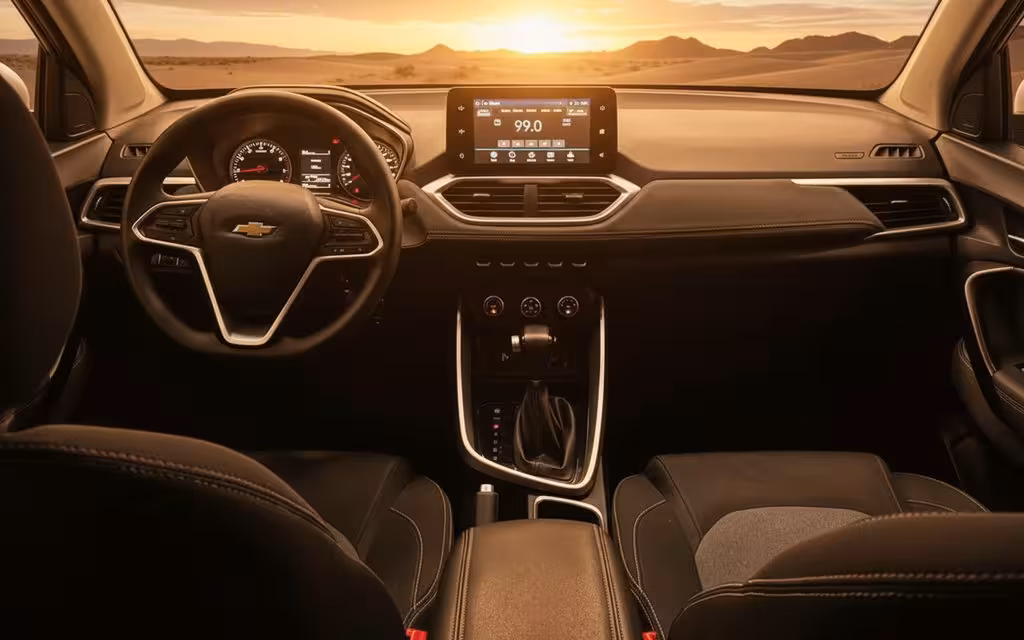 Chevrolet Captiva 2023 dashboard and infotainment – rental in Dubai