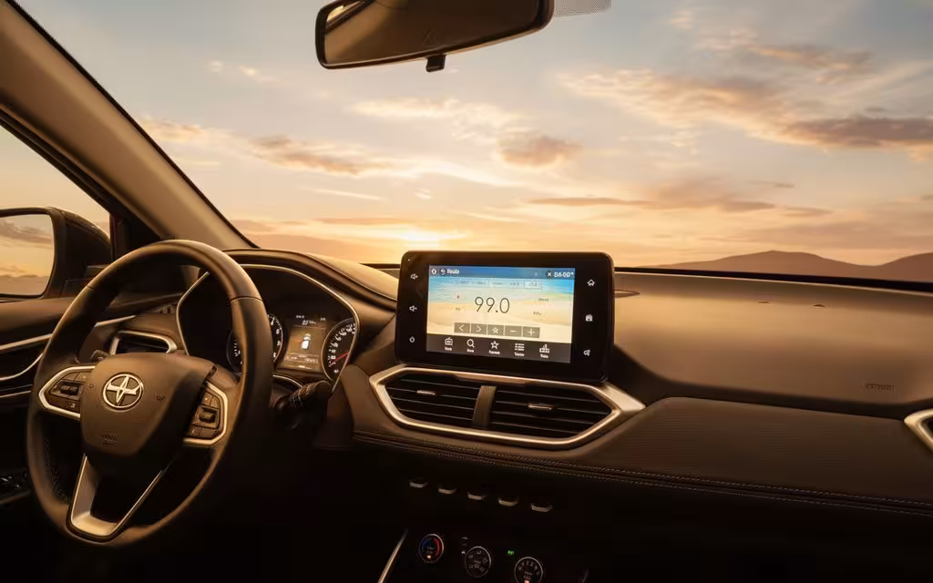 Chevrolet Captiva 2023 interior view showing trim – rental in Dubai