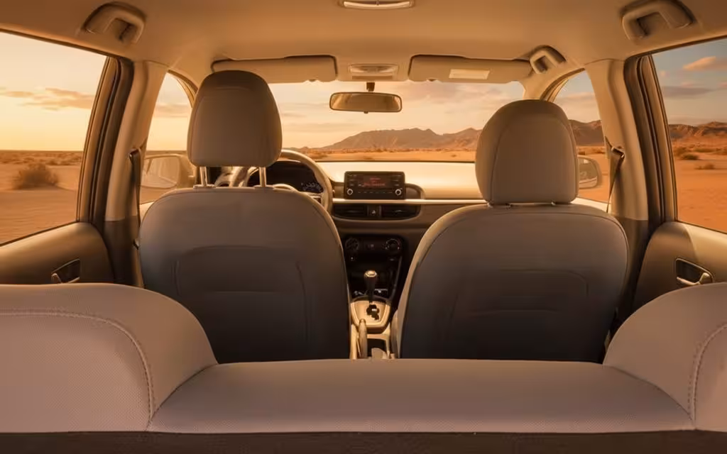 Kia Picanto 2025 leather seats and cabin – rental in Dubai