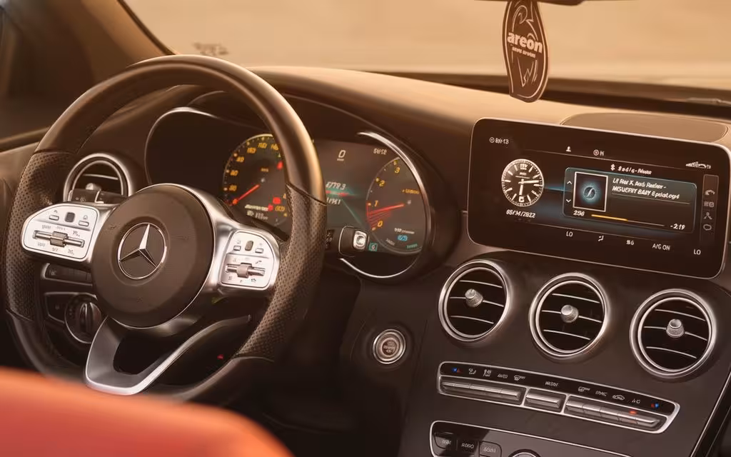 Mercedes C300 2020 interior view showing trim