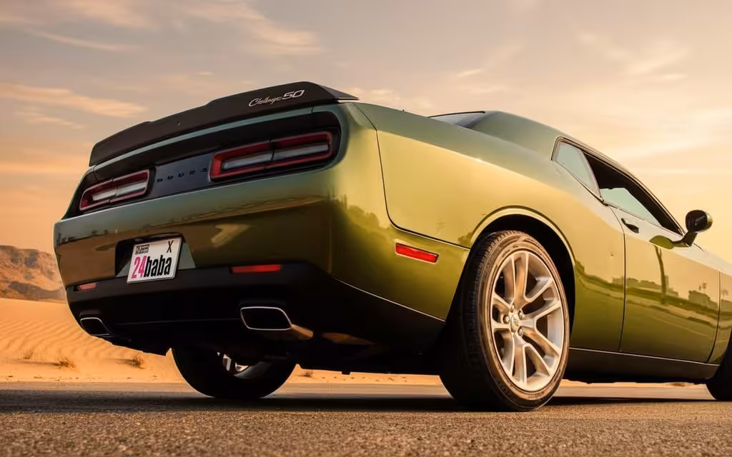 Dodge Challenger 2020 alloy wheel close up – rental in Dubai