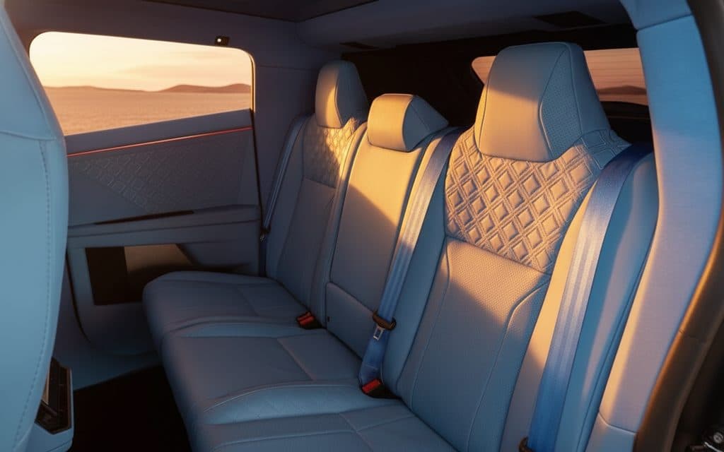 Tesla Cybertruck 2025 leather seats and cabin