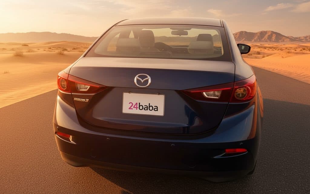 Mazda 3 2025 Blue rear view showing taillights