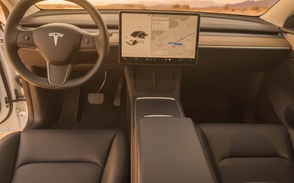 Tesla Model Y 2022 dashboard and infotainment