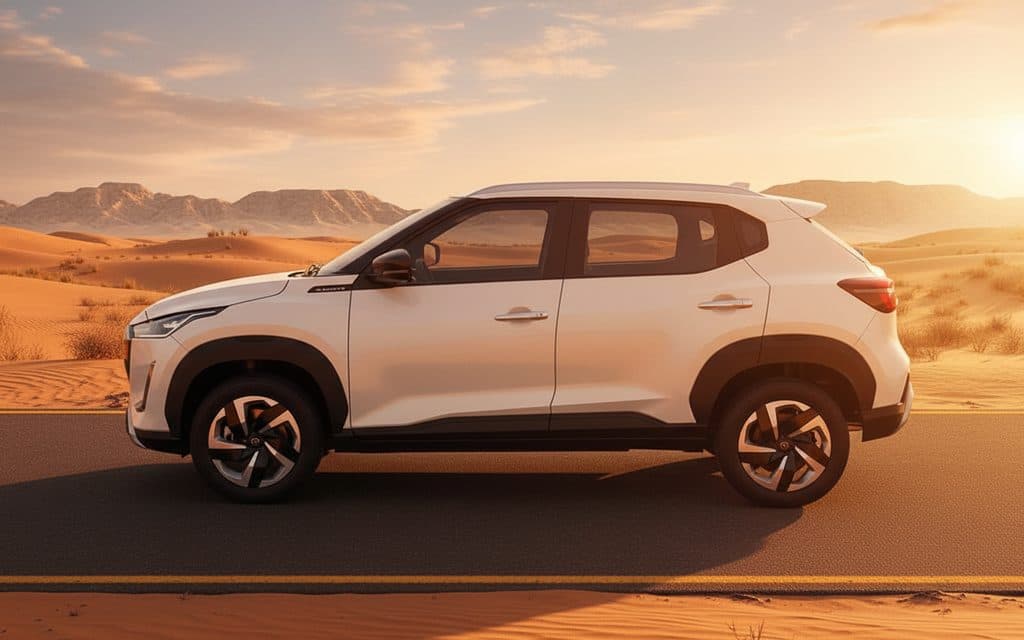 Nissan Magnite 2025 White side profile