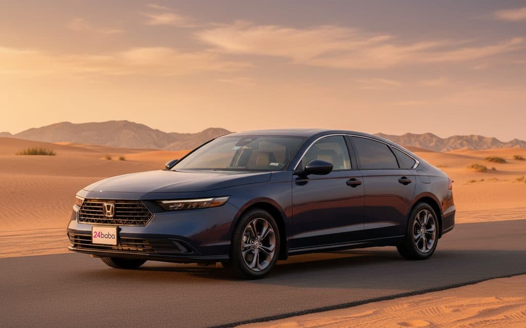 Honda Accord 2024 Blue front view with headlights