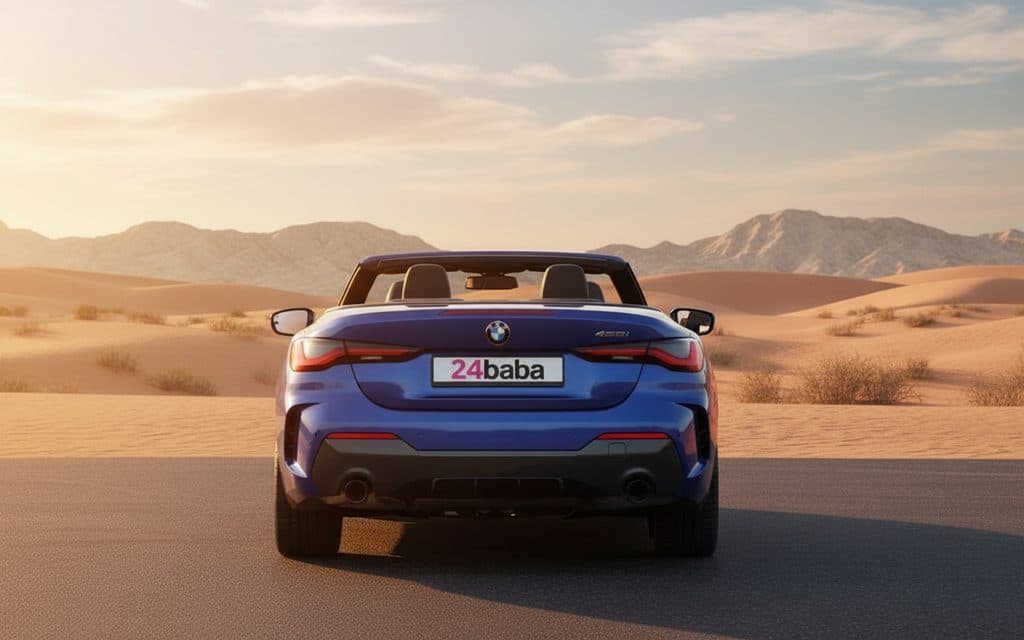 Bmw 420 2022 Blue rear view showing taillights