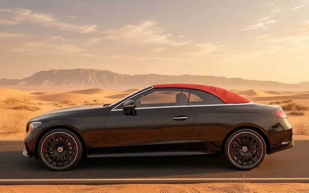 Mercedes Cle200 2024 Black side profile