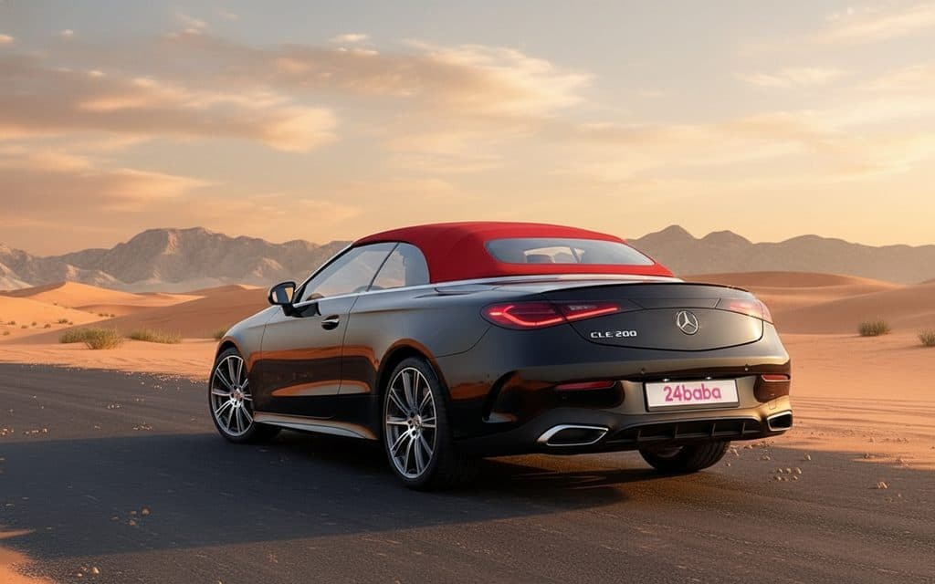 Mercedes Cle200 2024 Black rear view showing taillights