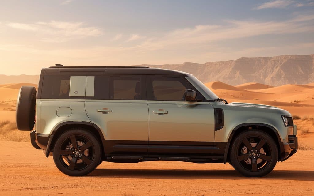 LandRover Defender 2023 Green side profile