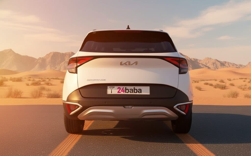 Kia Sportage 2024 White rear view showing taillights
