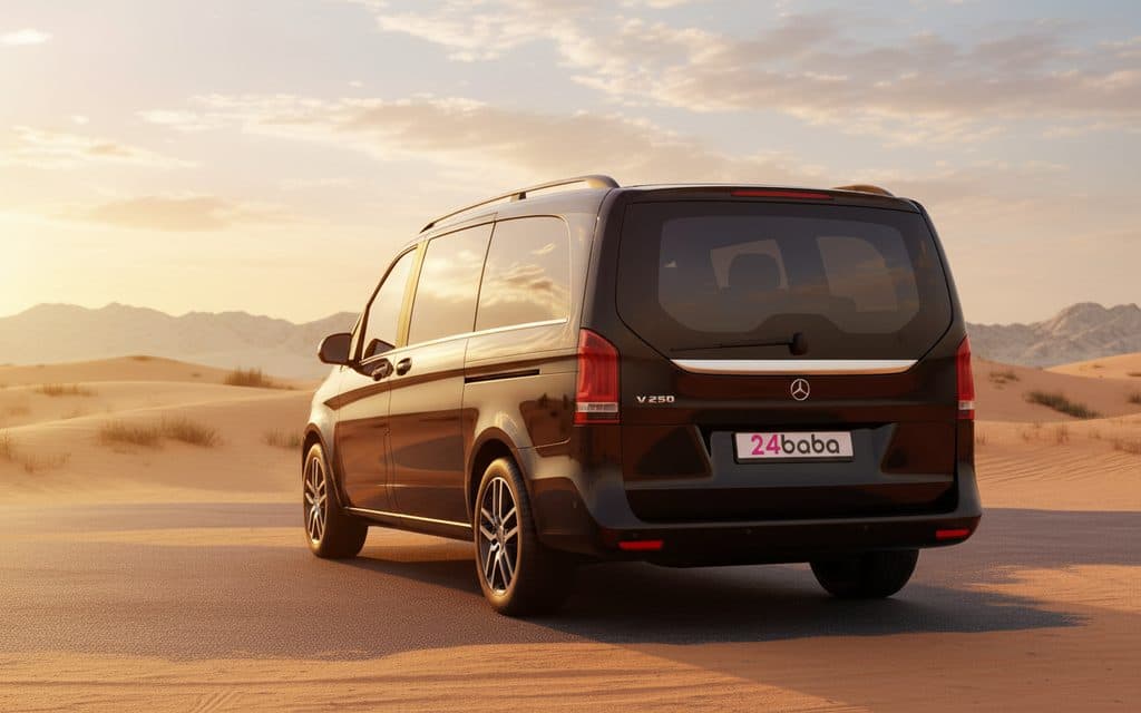 Mercedes V Class 2020 Black rear view showing taillights