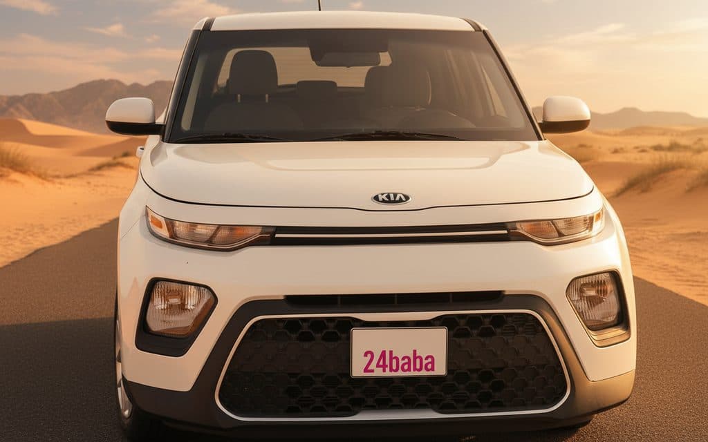 Kia Soul 2021 White front view with headlights