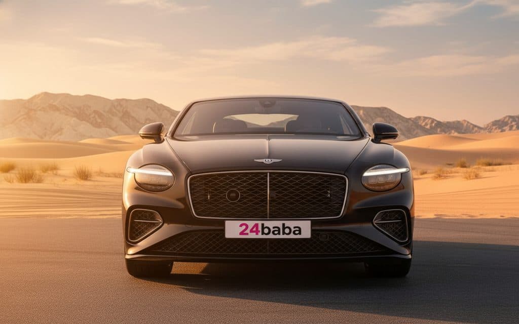 Bentley ContinentalGt Gtc 2025 Black front view with headlights