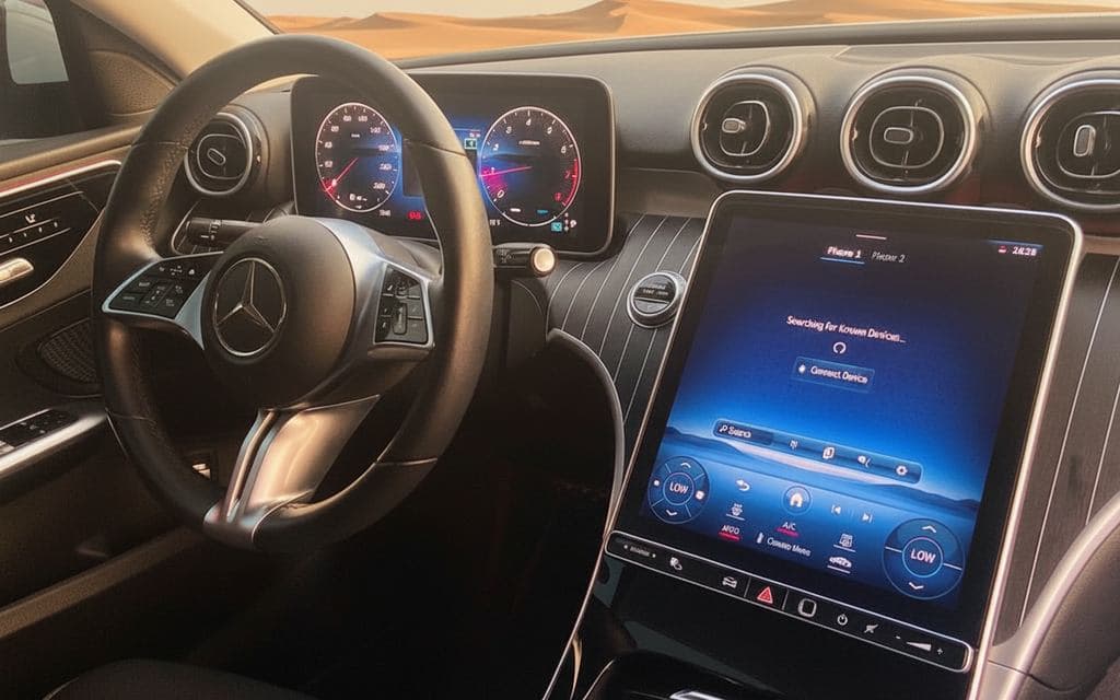 Mercedes C300 2023 dashboard and infotainment