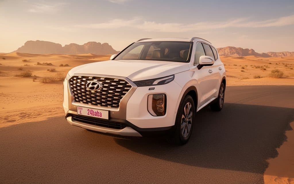 Hyundai Palisade 2022 White cover image – rental in Dubai