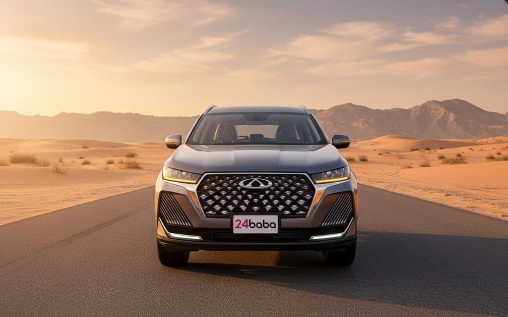 Chery Tiggo7 2026 Grey front view with headlights