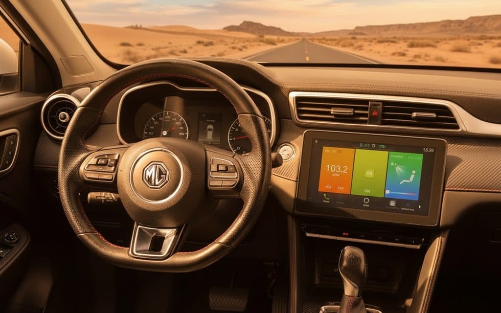 Mg Zs 2023 interior view showing trim