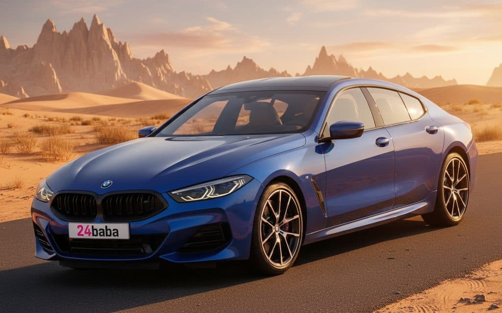 Bmw 840 2023 Blue front view with headlights