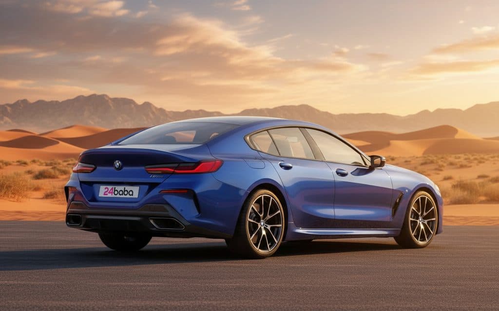 Bmw 840 2023 Blue rear view showing taillights