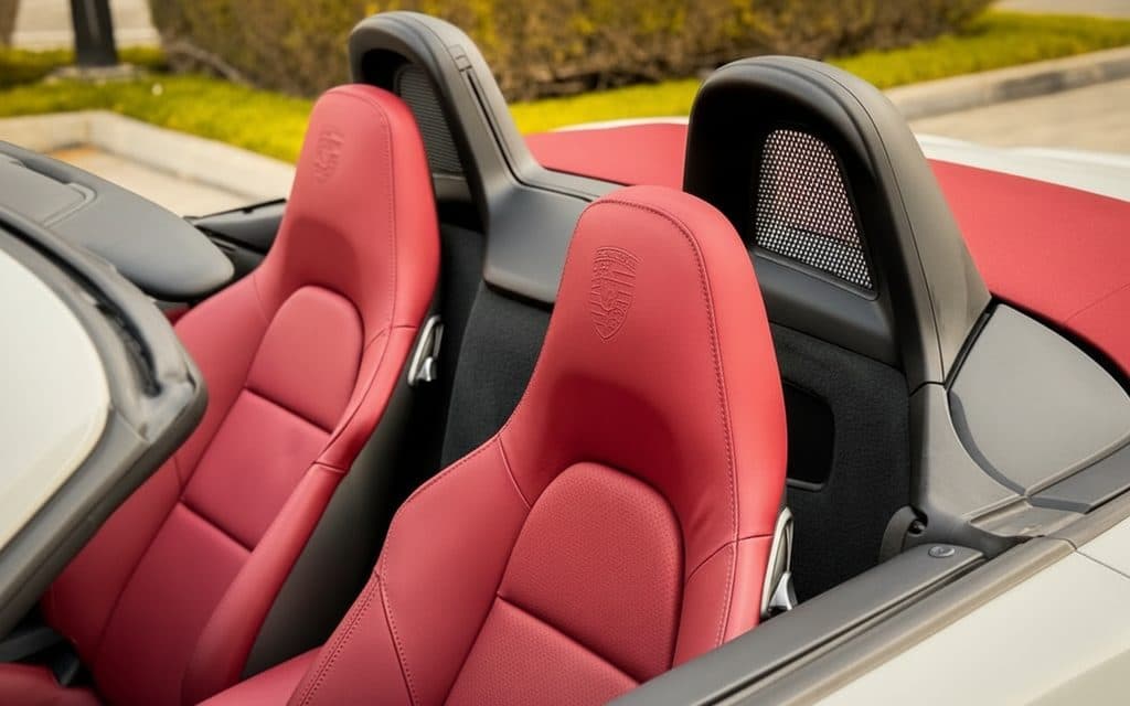 Porsche Boxster 2024 leather seats and cabin